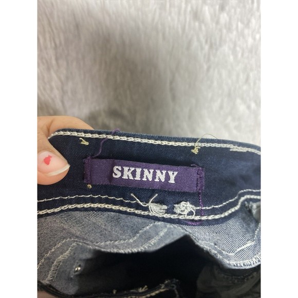 VGS  Women's Jeans Skinny Sz 12 Embroidered Medium/Dark - Picture 12 of 12